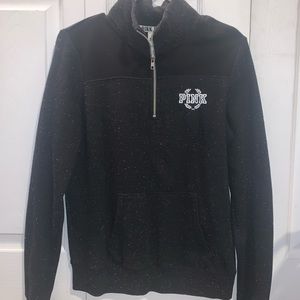 VS Pink black speckled quarter zip